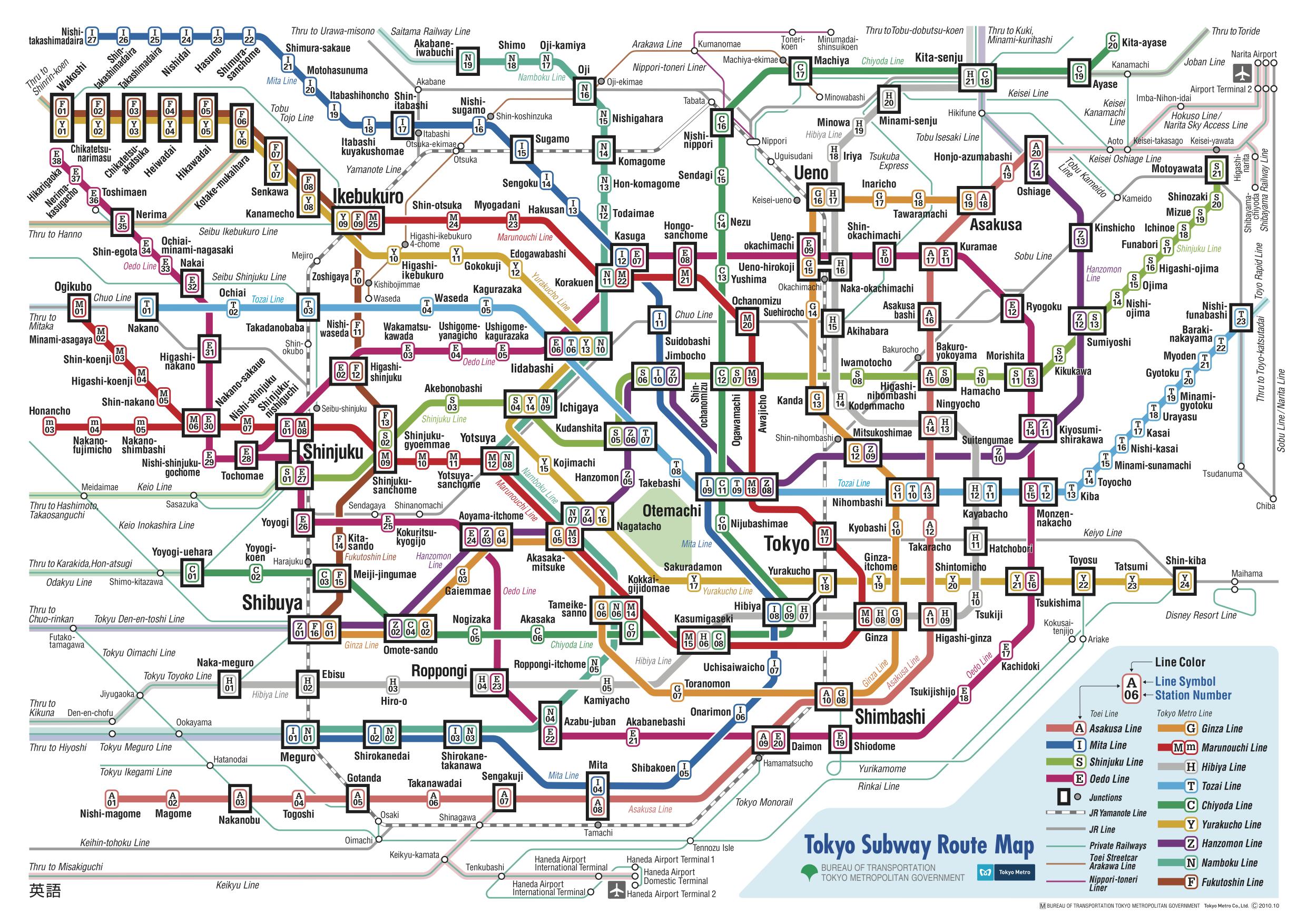 MAP kereta TOKYO